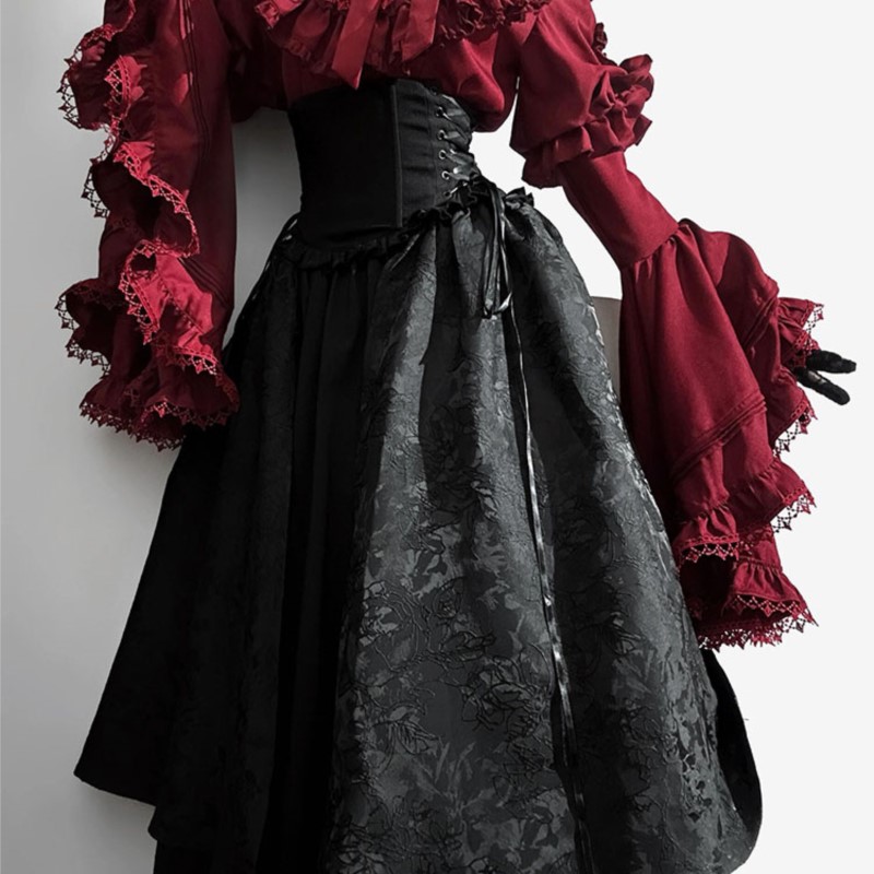 Women'S Red Formal Wear - Vestido de Halloween negro y rojo