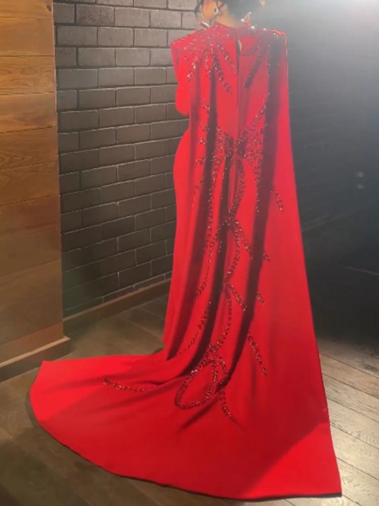 Women'S Red Formal Wear - Vestido de noche personalizado de manga