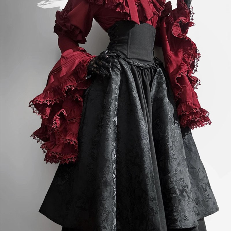 Vestido de Halloween negro y r - Women'S Red Formal Wear reseña y precio