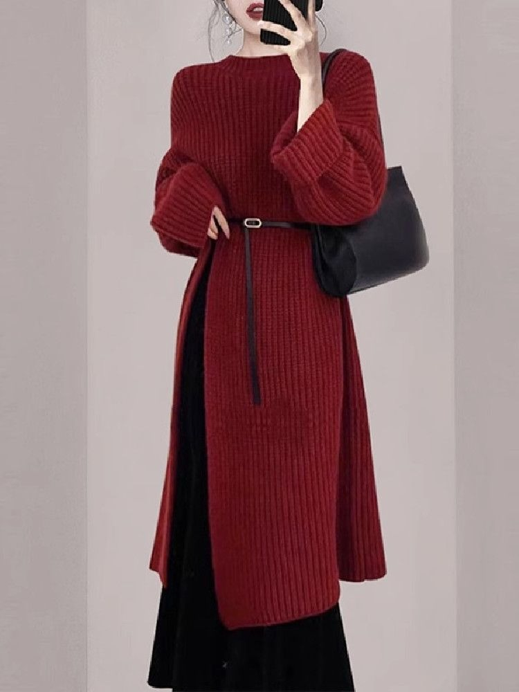 Vestido de Punto Rojo Elegante - Women'S Red Formal Wear reseña y precio