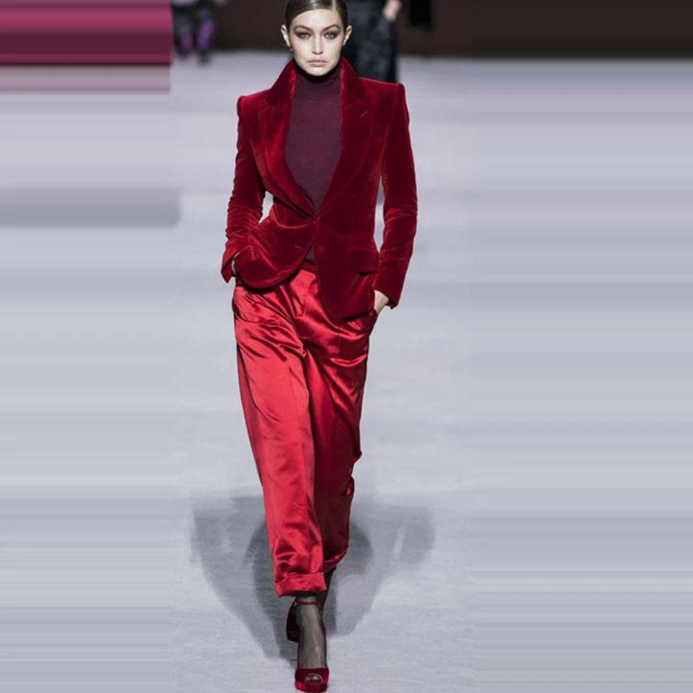 Traje de terciopelo rojo vino  - Women'S Red Formal Wear reseña y precio